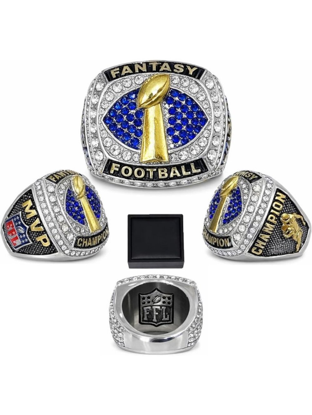 Fantasy Football Championship Ring - League Winner, 1-Pack or 10-Pack Options